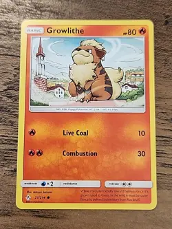Growlithe 21/214 NM Pokemon Sun & Moon 2019 Unbroken Bonds Common - Image 1
