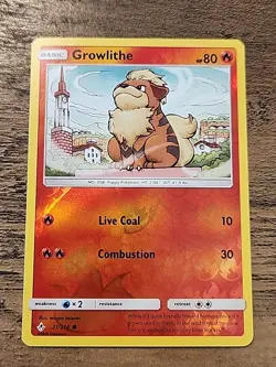 Growlithe 21/214 Reverse Holo NM SM 2019 Unbroken Bonds Pokemon - Image 1