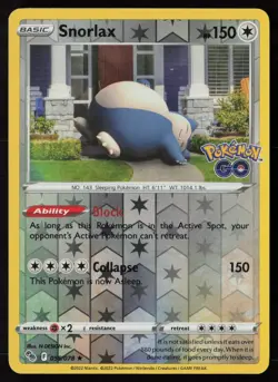 Snorlax 055/078 Holo Rare Pokemon GO Pokemon Reverse Holo Near Mint - Image 1