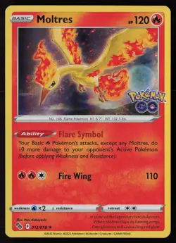 Moltres 012/078 Holo Rare Pokemon GO Pokemon Holo Near Mint - Image 1