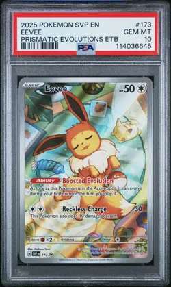 2025 POKEMON SVP EN EEVEE PRISMATIC EVOLUTION ETB #173 PSA 10 - Image 1