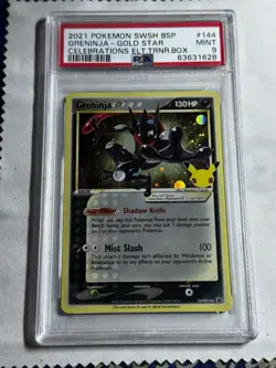 2021 POKEMON SWSH BLACK STAR PROMO #144 GRENINJA-GOLD STAR PSA 9 - Image 1