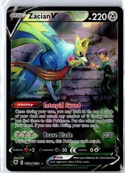 Zacian V TG21/TG30 Holo V Rare Astral Radiance Trainer Gallery Pokemon LP - Image 1