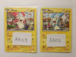 Plusle & Minun Connecting Art 31/111 32/111 AA03 XY Pokemon Furious Fists NM - Image 3