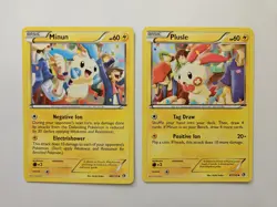 Plusle & Minun Connecting Art 31/111 32/111 AA07 XY Pokemon Furious Fists NM/LP+ - Image 1