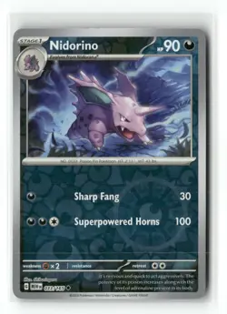 Nidorino 033/165 Uncommon 151 Pokemon Reverse Holo Near Mint - Image 1