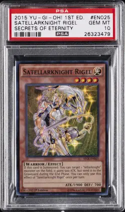 2015 YU-GI-OH! SECE-SECRETS OF ETERNITY 1ST ED SATELLARKNIGHT RIGEL PSA 10 - Image 1