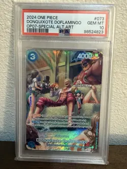 ONE PIECE DONQUIXOTE DOFLAMINGO 2024 OP07-500 YEARS IN THE FUTURE #073 PSA 10 - Image 1