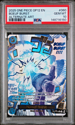2025 ONE PIECE OP12-LEGACY OF THE MASTER ALTERNATE ART #060 BOEUF BURST PSA 10 - Image 1