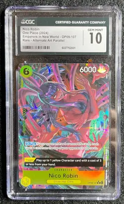 One Piece Nico Robin OP09-107 Alt Art CGC 10 Emperors In The New World - Image 1