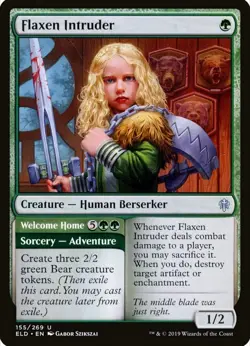 X 1 Flaxen Intruder Welcome Home NM Throne of Eldraine 155 MTG Magic - Image 1