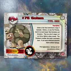 2000 Pokemon Card Topps Chrome Golem #76 - Image 2