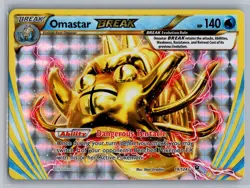 Omastar BREAK XY - Fates Collide #19/124 Rare BREAK,Holo Pokemon Card - Image 1