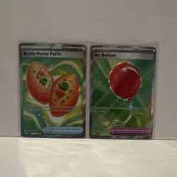Pokemon TCG Mega Evolution Holo Trainer Lot Buddy-Buddy Poffin Air Balloon (2) - Image 1
