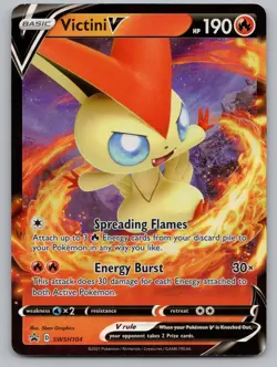 Victini V SWSH104 Holo Promo Sword & Shield Promo Pokemon Lightly Played - Image 1