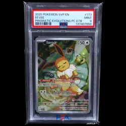 PSA 9 POKEMON 2025 EEVEE PRISMATIC EVOLUTIONS POKEMON CENTER PROMO #173 - Image 1