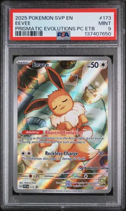 PSA 9 POKEMON 2025 EEVEE PRISMATIC EVOLUTIONS POKEMON CENTER PROMO #173 - Image 3