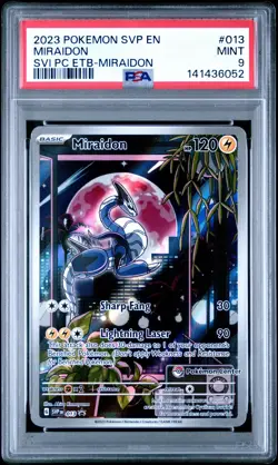 PSA 9 POKEMON 2023 SVP MIRAIDON BLACK STAR PROMO #013 POKEMON CENTER PC ETB - Image 3