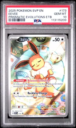 2025 POKEMON SVP EN-SV BLACK STAR PROMO #173 EEVEE PSA 10 - Image 1
