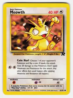 Meowth TR #62/82 LP Pokemon TCG Common - Image 1