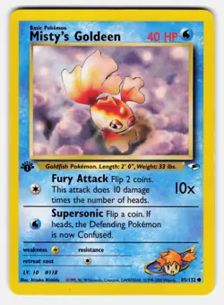 Misty's Goldeen (85) G1 #085/132 LP Pokemon TCG Common - Image 1