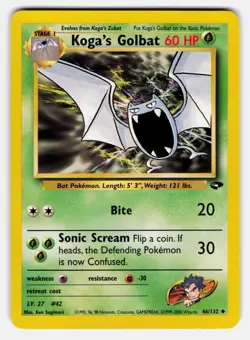 Koga's Golbat G2 #046/132 LP Pokemon TCG Uncommon - Image 1