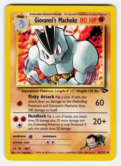 Giovanni's Machoke G2 #042/132 LP Pokemon TCG Uncommon - Image 1
