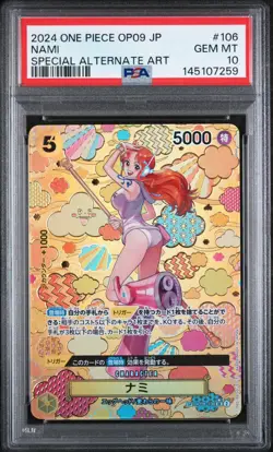 PSA 10 One Piece 2024 OP09 Japanese Special Alternate Art Nami SP OP08-106 SR - Image 1
