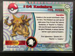 1999 Topps Pokemon TV Animation Kadabra #64 Blue Logo 👍 - Image 2