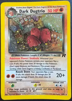 Dark Dugtrio Holo - 6/82 - Team Rocket - 1999 Pokemon (MP) - Image 1
