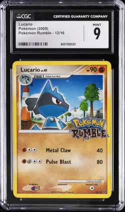 2009 POKEMON POKEMON RUMBLE #12/16 LUCARIO CGC 9 - Image 1