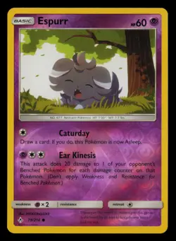 Espurr 79/214 Common Unbroken Bonds Pokemon Reverse Holo Near Mint - Image 1