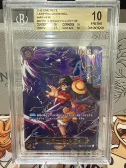 BGS 10 Monkey D. Luffy OP09-119 SEC Carrying On His Will One Piece Card Japanese - Image 1