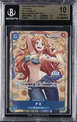 2025 ONE PIECE PROMOS JAPANESE MINI-TIN PACK SET VOL. 2 UC #P112 NAMI BGS 10 - Image 1
