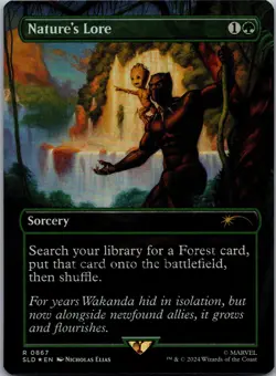 MTG SkeenAB Nature's Lore BORDERLESS FOIL from SLD. NM. - Image 1