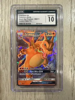 2019 Pokemon Charizard GX SM211 Black Star Promo Hidden Fates CGC Gem Mint 10 - Image 1