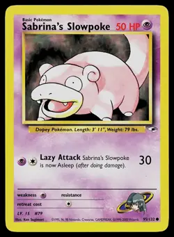 Pokemon Card Gym Heroes Sabrina's Slowpoke 95/132 Common - Image 1