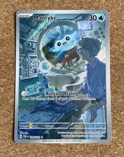 Pokemon TCG Mantyke Paradox Rift 189/182 Holo Illustration Rare NM 189 Eng - Image 1