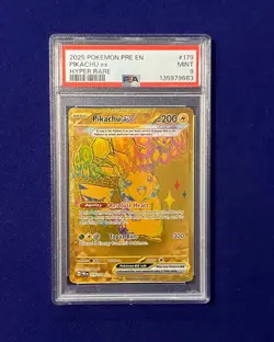 PSA 9 Pikachu ex #179 Prismatic Evolutions 2025 Pokemon MINT - Image 1