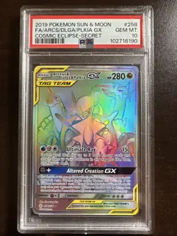 Arceus Dialga Palkia GX 258/236 Pokemon TCG Cosmic Eclipse PSA 10 GEM MT - Image 1