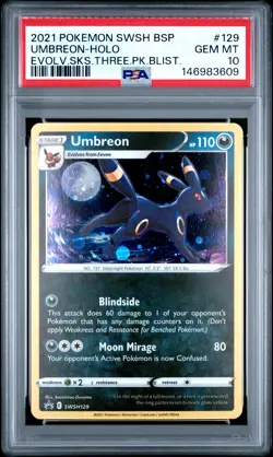 PSA 10 UMBREON HOLO 129/203 EVOLVING SKIES THREE PACK BLISTERS POKEMON - Image 1