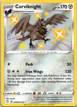 Corviknight SV089/SV122 NM Pokemon Card TCG Shining Fates - Image 1