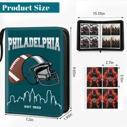 Football Card Binder, Philadelphia Trading Card Holder Protectors, 4 Pocket F... - Image 2