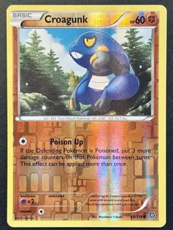 Croagunk 58/114 Steam Siege Reverse Holo Common Pokemon Card NEAR MINT - Image 1