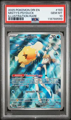 2025 POKEMON DRI EN-DESTINED RIVALS ILLUSTRATION RARE MISTY'S PSYDUCK PSA 10 - Image 1
