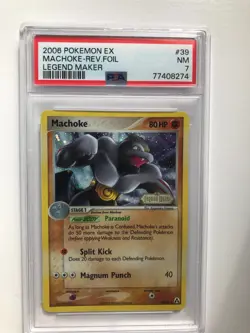 Pokemon Machoke Reverse Holo Ex Legend Maker 39/92 PSA 7 NM - Image 1