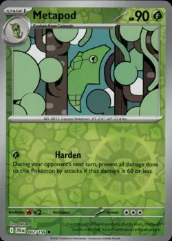 METAPOD 002/159 JOURNEY TOGETHER C POKEMON REVERSE HOLO NM/M - Image 1