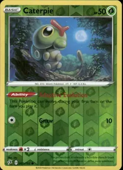 CATERPIE 001/192 REBEL CLASH COMMON REVERSE HOLO POKEMON UTA - Image 1