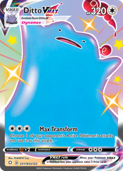 Ditto VMAX SV119/SV122 Holo VMAX Rare Shining Fates Shiny Vault Pokemon NM/M - Image 4