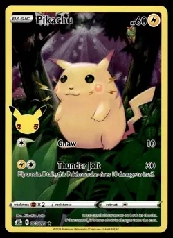PIKACHU - 005/025 Holo Rare Celebrations Pokemon LP - Image 1